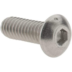 Value Collection - #8-32 UNC Hex Socket Drive, Button Screw - Grade 316 Stainless Steel, Uncoated, 1/2" Length Under Head - Caliber Tooling