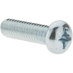 Value Collection - M6x1.00, 20mm Length Under Head Phillips Drive Machine Screw - Pan Head, Grade 4.8 Steel, Zinc-Plated Finish, Without Washer - Caliber Tooling