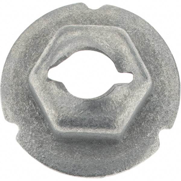 Value Collection - 3/16" Hole Diam, 5/8" OD, 3/8" Width Across Flats Washer Lock Nut - Zinc-Plated Spring Steel, For Use with Non Threaded Fasteners - Caliber Tooling