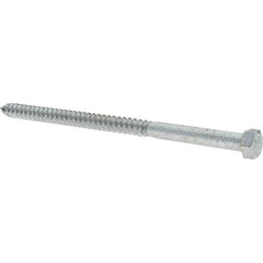 Value Collection - 3/8 Screw, 7" Length Under Head, Steel, Hex Head Lag Screw - Zinc-Plated, Grade 2 - Caliber Tooling