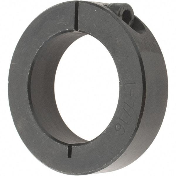 Value Collection - 1-7/16" Bore, Steel, One Piece Clamp Collar - 2-1/4" Outside Diam, 9/16" Wide - Caliber Tooling