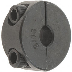 Value Collection - 3/16" Bore, Steel, Two Piece Shaft Collar - 11/16" Outside Diam, 5/16" Wide - Caliber Tooling