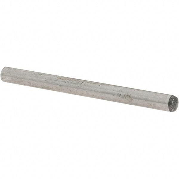 Value Collection - 4mm Diam x 50mm Pin Length Grade 8 Steel Precision Dowel Pin - Bright Finish, 1 Rounded End - Caliber Tooling