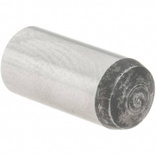 Value Collection - 6mm Diam x 14mm Pin Length Grade 8 Alloy Steel Precision Dowel Pin - Bright Finish, 1 Rounded End - Caliber Tooling