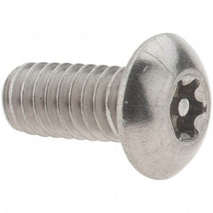 Value Collection - #8-32 UNC Pin In Torx Drive, Button Screw - Grade 18-8 Stainless Steel, Uncoated, 3/8" Length Under Head - Caliber Tooling