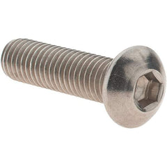 Value Collection - M8x1.25 Metric Coarse Hex Socket Drive, Button Screw - Grade 18-8 Stainless Steel, Partially Threaded, 30mm Length Under Head - Caliber Tooling