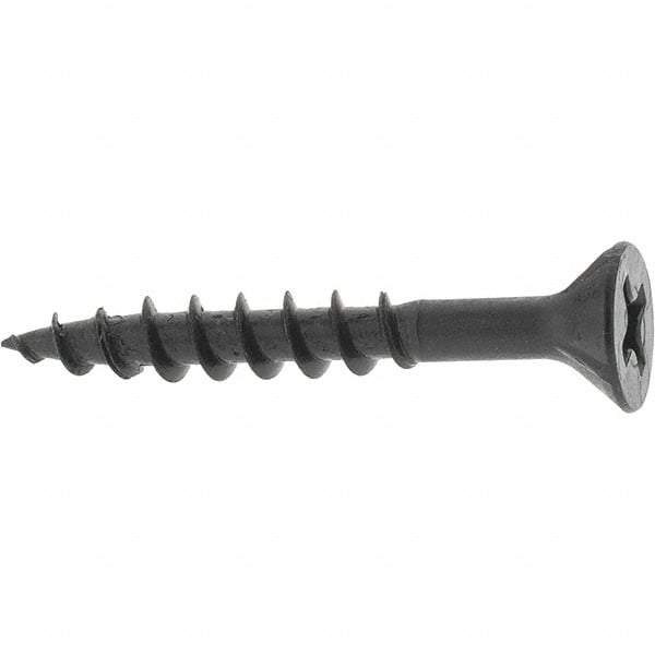 Buildex - #8, 1-1/4" OAL, Phillips Drive Flat Head, Steel Drywall Screws - Black Oxide Finish, Grade 2 - Caliber Tooling