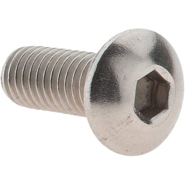 Value Collection - M5x0.80 Metric Coarse Hex Socket Drive, Button Screw - Grade 18-8 & Austenitic A2 Stainless Steel, Uncoated, Fully Threaded, 12mm Length Under Head - Caliber Tooling