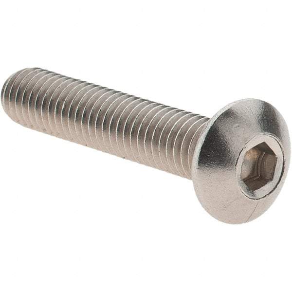 Value Collection - M5x0.80 Metric Coarse Hex Socket Drive, Button Screw - Grade 18-8 & Austenitic A2 Stainless Steel, Uncoated, Partially Threaded, 25mm Length Under Head - Caliber Tooling