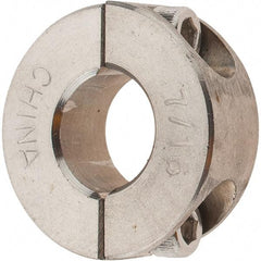 Value Collection - 7/16" Bore, Stainless Steel, Two Piece Shaft Collar - 15/16" Outside Diam, 3/8" Wide - Caliber Tooling