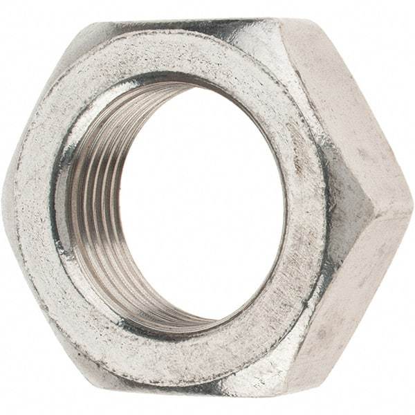 Value Collection - 1-14 UNC Stainless Steel Right Hand Hex Jam Nut - 1-1/2" Across Flats, 35/64" High - Caliber Tooling