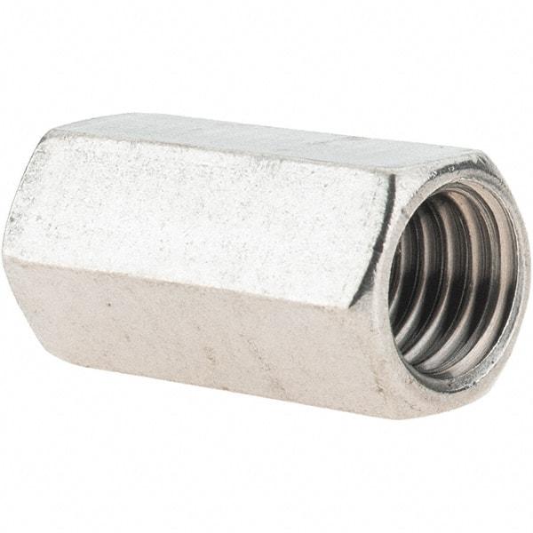 Value Collection - 1/2-13 UNC, 1-1/4" OAL Stainless Steel Standard Coupling Nut - 5/8" Width Across Flats - Caliber Tooling