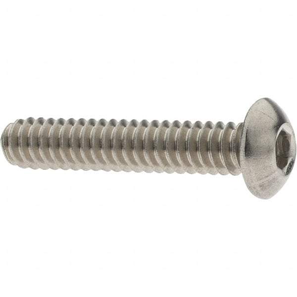 Value Collection - #10-24 UNC Hex Socket Drive, Button Screw - Grade 18-8 Stainless Steel, 1" Length Under Head - Caliber Tooling