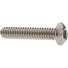 Value Collection - #10-24 UNC Hex Socket Drive, Button Screw - Grade 18-8 Stainless Steel, 1" Length Under Head - Caliber Tooling