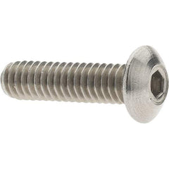 Value Collection - #8-32 UNC Hex Socket Drive, Button Screw - Grade 18-8 Stainless Steel, 5/8" Length Under Head - Caliber Tooling