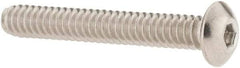 Value Collection - #6-32 UNC Hex Socket Drive, Button Screw - Grade 18.8 Stainless Steel, Fully Threaded, 1" Length Under Head - Caliber Tooling