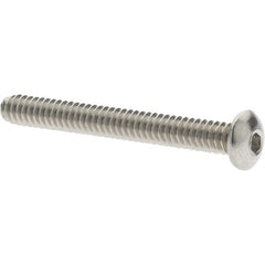 Value Collection - #4-40 UNC Hex Socket Drive, Button Screw - Grade 18.8 Stainless Steel, Fully Threaded, 1" Length Under Head - Caliber Tooling