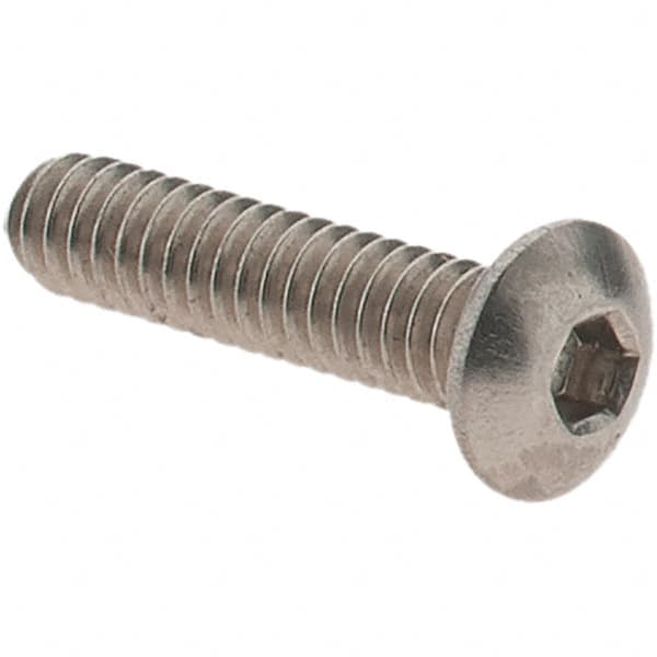 Value Collection - #2-56 UNC Hex Socket Drive, Button Screw - Grade 18.8 Stainless Steel, Fully Threaded, 3/8" Length Under Head - Caliber Tooling