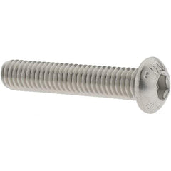 Value Collection - M6x1.00 Metric Coarse Hex Socket Drive, Button Screw - Grade 18-8 & Austenitic A2 Stainless Steel, Uncoated, Partially Threaded, 30mm Length Under Head - Caliber Tooling