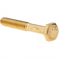 Value Collection - 1/4-20 UNC, 1-3/4" Length Under Head Hex Head Cap Screw - Brass, 7/16" Hex - Caliber Tooling