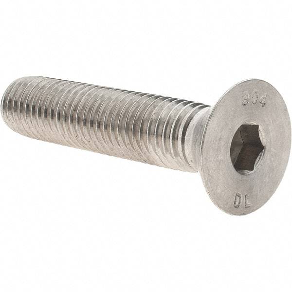 Value Collection - 5/8-11 UNC Hex Socket Drive, 82° Flat Screw - Grade 18-8 Stainless Steel, 3" OAL - Caliber Tooling