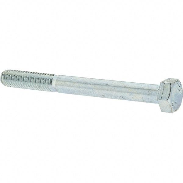 Value Collection - M5x0.80mm Metric Coarse, 50mm Long Hex Head Cap Screw - Partially Threaded, Grade 10.9 Steel, Zinc-Plated Finish, 8mm Hex - Caliber Tooling