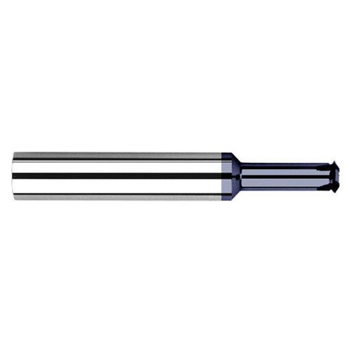 ‎0.1800″ Cutter Diameter × 1.2500″ (1-1/4″) Reach Carbide Single Form 1/4″ Thread Milling Cutter, 4 Flutes, AlTiN Coated - Exact Industrial Supply