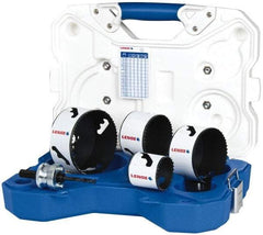 Lenox - 5 Piece, 2" to 4-1/8" Saw Diam, Contractor's Hole Saw Kit - Bi-Metal, Includes 4 Hole Saws - Caliber Tooling