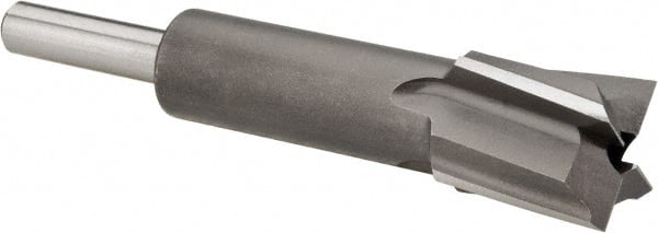 Made in USA - 11/16" Diam, 1/4" Shank, Diam, 4 Flutes, Straight Shank, Interchangeable Pilot Counterbore - Caliber Tooling