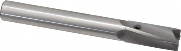 Made in USA - 17/32" Diam, 1/2" Shank, Diam, 4 Flutes, Straight Shank, Interchangeable Pilot Counterbore - Caliber Tooling