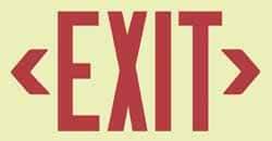 NMC - Exit, Metal Exit Sign - 13" Wide x 7-1/2" High, Glow-in-the-Dark - Caliber Tooling