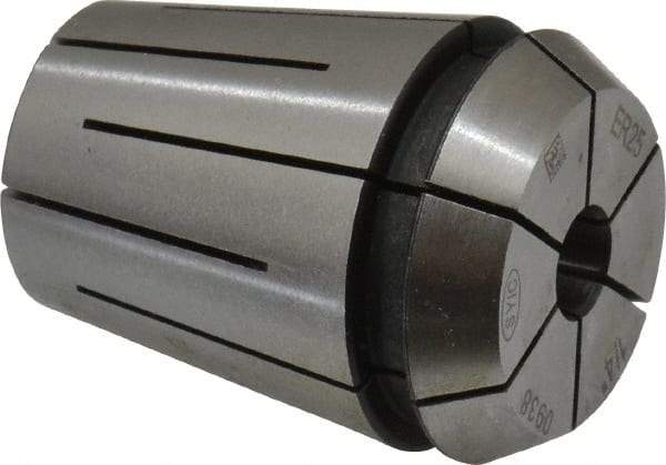 Parlec - 1/4" ER25 Coolant Collet - 1.338" OAL, 1.023" Overall Diam - Exact Industrial Supply