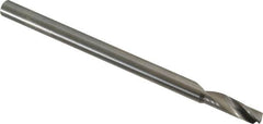 Accupro - 6mm Cutting Diam x 20mm Length of Cut, 1 Flute, Upcut Spiral Router Bit - Uncoated, Right Hand Cut, Solid Carbide, 64mm OAL x 6mm Shank Diam, Single Edge, 22° Helix Angle - Caliber Tooling