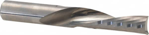 Accupro - 1/2" Cutting Diam x 1-5/8" Length of Cut, 1 Flute, Downcut Spiral Router Bit - Uncoated, Right Hand Cut, Solid Carbide, 3-1/2" OAL x 1/2" Shank Diam, Single Edge, 21° Helix Angle - Caliber Tooling