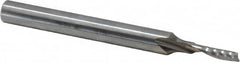 Accupro - 3mm Cutting Diam x 12mm Length of Cut, 1 Flute, Upcut Spiral Router Bit - Uncoated, Right Hand Cut, Solid Carbide, 64mm OAL x 6mm Shank Diam, Single Edge, 21° Helix Angle - Caliber Tooling