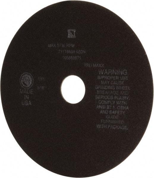 Tru-Maxx - 8" 46 Grit Aluminum Oxide Cutoff Wheel - 1/16" Thick, 1-1/4" Arbor, 4,536 Max RPM, Use with Stationary Tools - Caliber Tooling