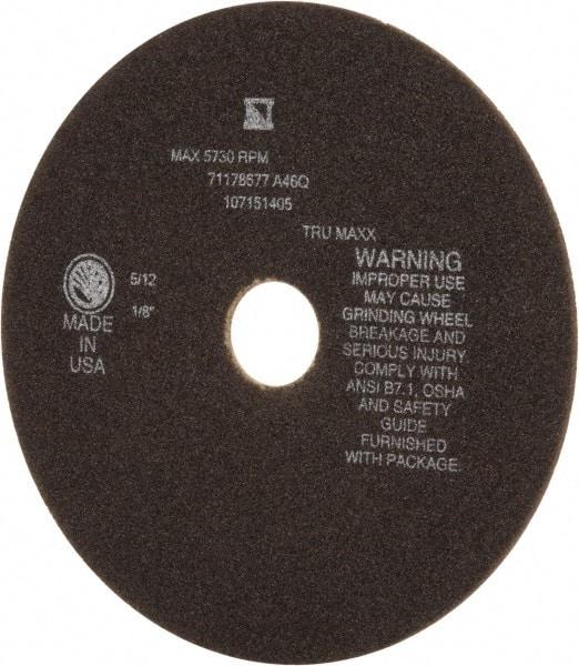 Tru-Maxx - 8" 46 Grit Aluminum Oxide Cutoff Wheel - 1/8" Thick, 1-1/4" Arbor, 4,936 Max RPM, Use with Stationary Tools - Caliber Tooling