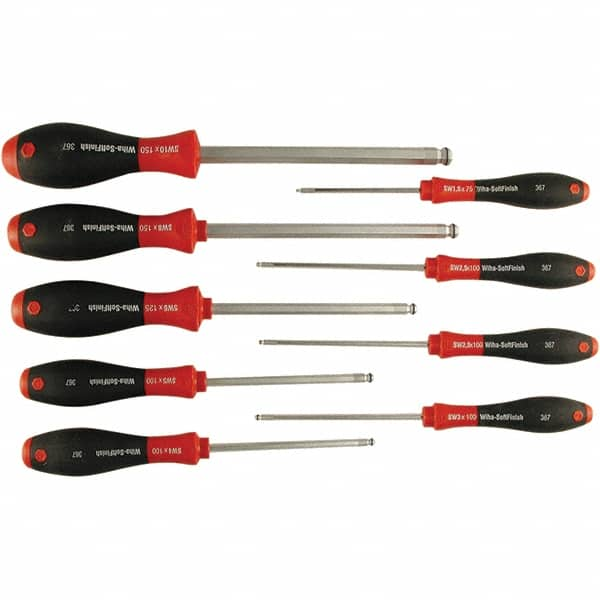 Wiha - 9 Piece Ball Hex Screwdriver Set - Comes in Box - Caliber Tooling