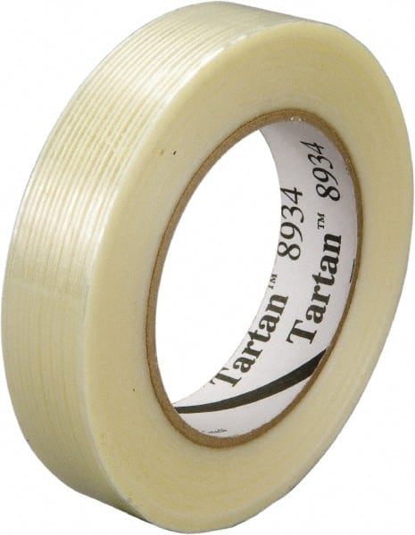 3M - 36mm x 55m Clear Rubber Adhesive Filament Tape - Exact Industrial Supply