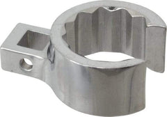 Proto - 1-1/16" 12 Point 3/8" Drive Chrome Flare Nut Crowfoot Wrench - 1-17/32" Head Diam x 25/32" Head Thickness, 1-1/2" OAL - Caliber Tooling