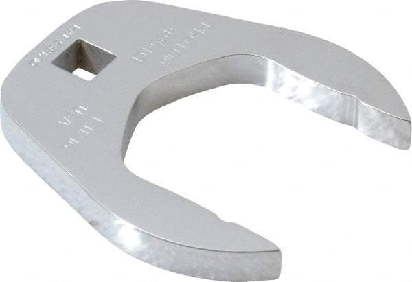 Proto - 1-11/16" 3/8" Drive Chrome Open End Crowfoot Wrench - 2.72" Head Diam x 0.38" Head Thickness - Caliber Tooling