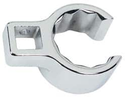 Proto - 1-15/16" 12 Point 1/2" Drive Full Polish Chrome Flare Nut Crowfoot Wrench - 2-5/8" Head Diam x 1-1/16" Head Thickness, 3-1/4" OAL - Caliber Tooling