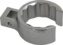 Proto - 1-1/2" 12 Point 1/2" Drive Full Polish Chrome Flare Nut Crowfoot Wrench - 2-1/16" Head Diam x 15/16" Head Thickness, 2-3/4" OAL - Caliber Tooling