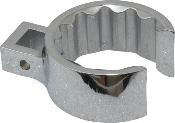 Proto - 1-9/16" 12 Point 1/2" Drive Full Polish Chrome Flare Nut Crowfoot Wrench - 2-5/32" Head Diam x 15/16" Head Thickness, 2.88" OAL - Caliber Tooling