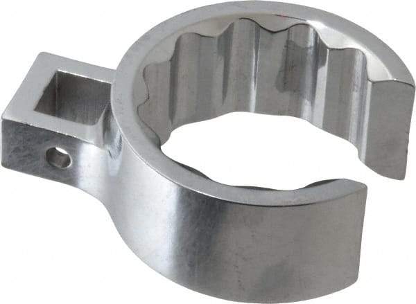 Proto - 1-11/16" 12 Point 1/2" Drive Full Polish Chrome Flare Nut Crowfoot Wrench - 2-5/16" Head Diam x 1" Head Thickness, 3" OAL - Caliber Tooling