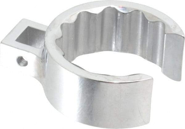 Proto - 1-3/4" 12 Point 1/2" Drive Full Polish Chrome Flare Nut Crowfoot Wrench - 2-3/8" Head Diam x 1" Head Thickness, 3.06" OAL - Caliber Tooling