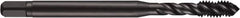 DORMER - 1-14 UNF 3 Flute 3B Modified Bottoming Spiral Flute Tap - Powdered Metal, Oxide Finish, 5-1/8" OAL, Right Hand Flute, Right Hand Thread, H4, Series E038 - Caliber Tooling