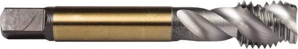 DORMER - M12x1.75 Metric Coarse 3 Flute 6H Modified Bottoming Spiral Flute Tap - Powdered Metal, Bright Finish, 3-3/8" OAL, Right Hand Flute, Right Hand Thread, Series E007 - Caliber Tooling