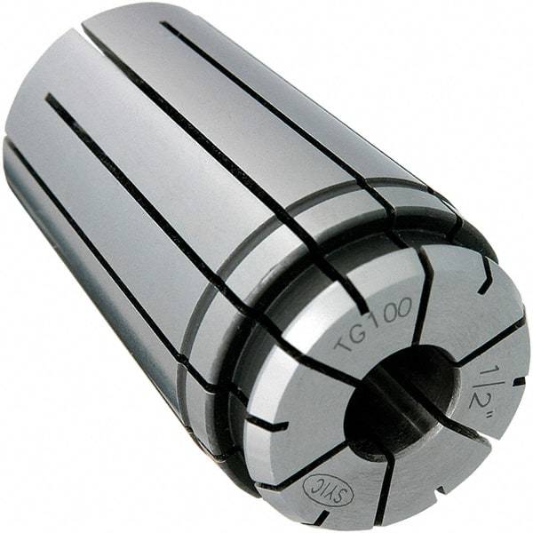 Techniks - TG100 19/64" Single Angle Collet - 0.0004" TIR, 3" OAL, 2.001" Overall Diam - Exact Industrial Supply