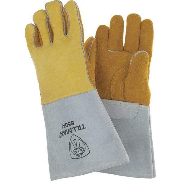 TILLMAN - Welder's & Heat Protective Gloves - MP MED TOPGR GOLDN ELSKIN WLDR GLOVES JT - Caliber Tooling